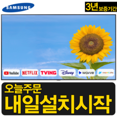 삼성전자 최신형 65인치 슬림형 4K UHD 유튜브 넷플릭스 LED 스마트 TV, 서울경기스탠드설치