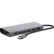 벨킨 USB C타입 노트북 멀티미디어 허브 F4U092btSGY, 혼합색상