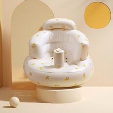 핫버튼 아기 소프트 의자 이유식 휴대용, 크라운 옐로, 1개