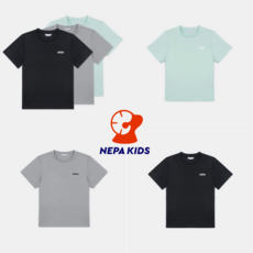 (매장정품) 네파 키즈 반팔 티셔츠 3개 구성 블랙 그레이 민트 이너웨어 여름 단독 남아 여아 데일리템 베이직 사계절 3개가 한세트