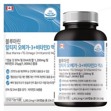 캐나다 rTG 알티지 오메가3 1301mg + 비타민D 1000IU 6개월분(180캡슐), 180정, 1개