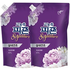 피죤 고농축 실내건조 시그니처 미스틱레인 섬유유연제 리필, 1.7L, 2개